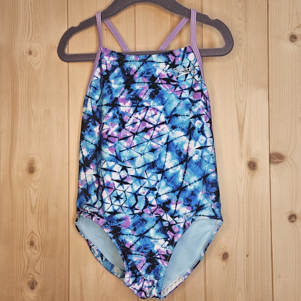 Xs (Size 6) Speedo Kids Swim One-Piece - Blue and Pink